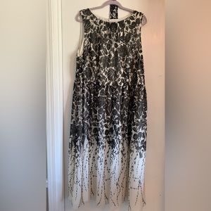 Talbots Black and White Floral Dress
